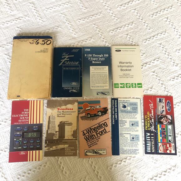 Ford Other - 1988 Ford F-series 150-350 F-Super Duty Owners Guide Manual OEM w/ Storage Case